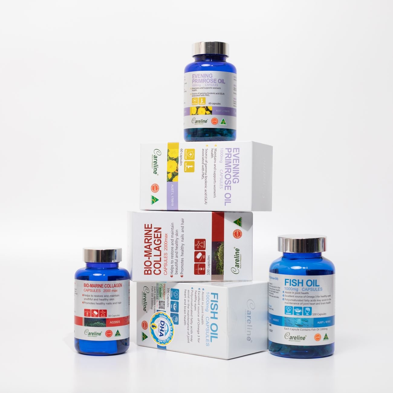 Premium VitalIQ health supplement bottles on a clean surface